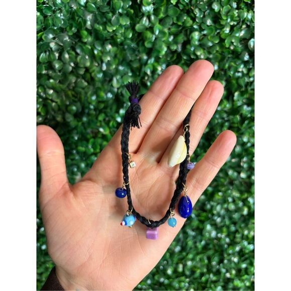 Free People Evil Eye Shell Adjustable Cord Bracelet NWOT - Picture 2 of 4